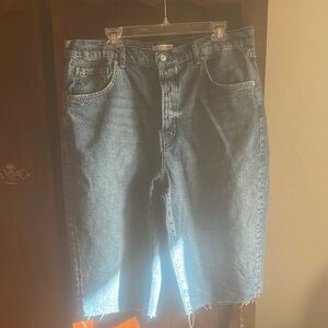 Denim Knee-Length Skirt